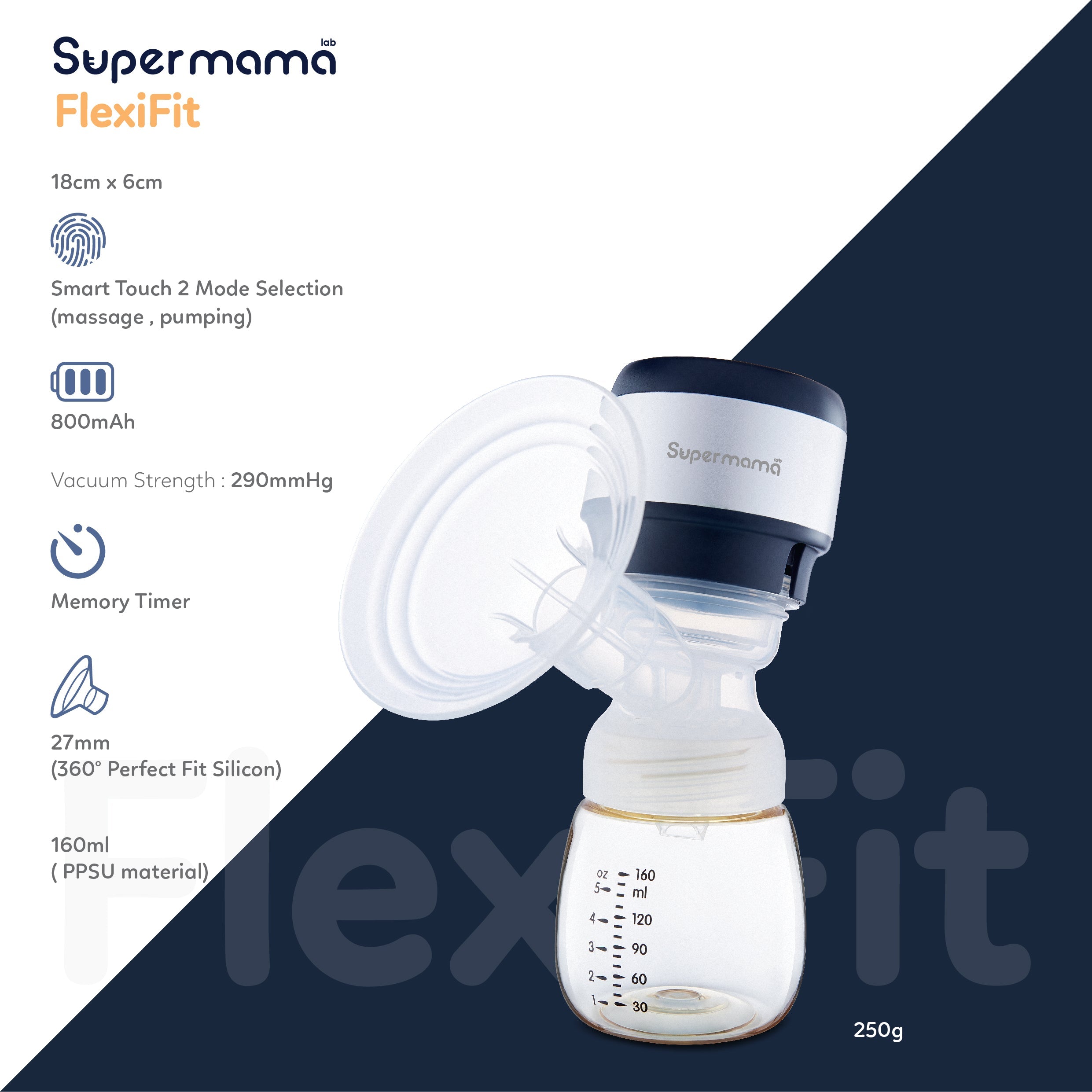 Flexifit Tubeless Breast Pump Specifications